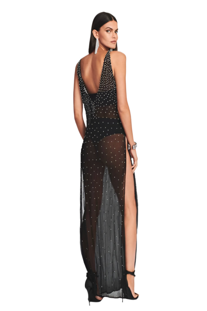 Carmella Embellished Chiffon Dress