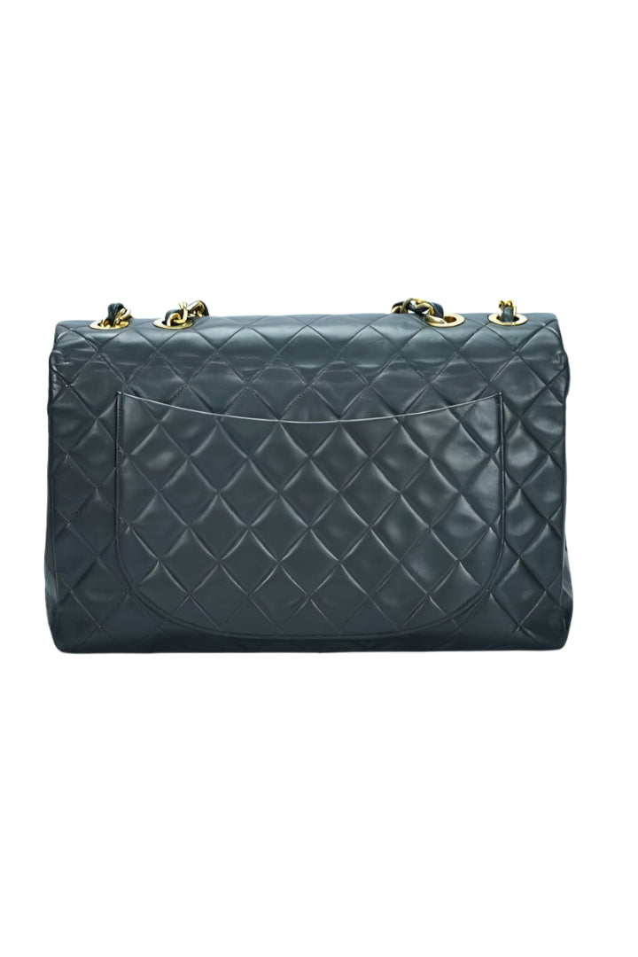 Chanel Jumbo Flap Vintage Black Lambskin Shoulder Bag