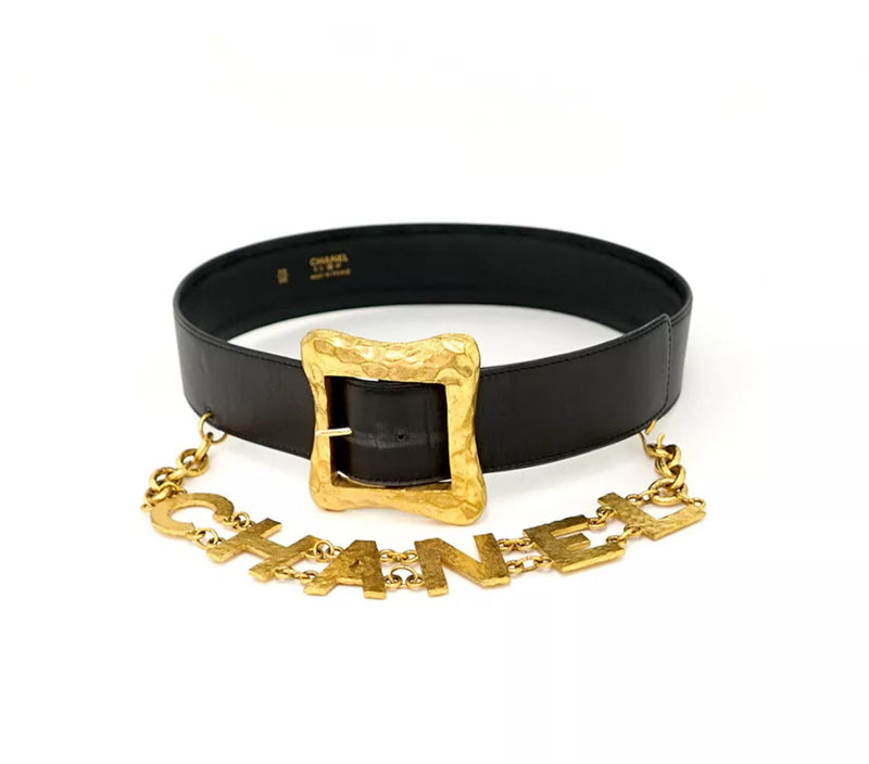 Chanel Vintage Chain Leather Belt